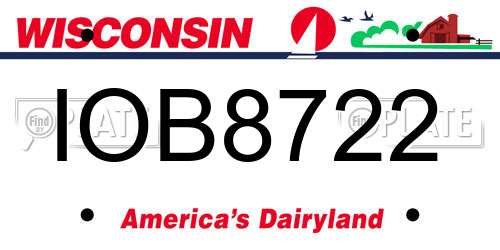 IOB8722 Wisconsin License Plate