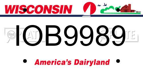 IOB9989 Wisconsin License Plate