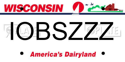 IOBSZZZ Wisconsin License Plate