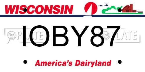 IOBY87 Wisconsin License Plate