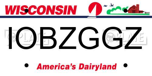 IOBZGGZ Wisconsin License Plate