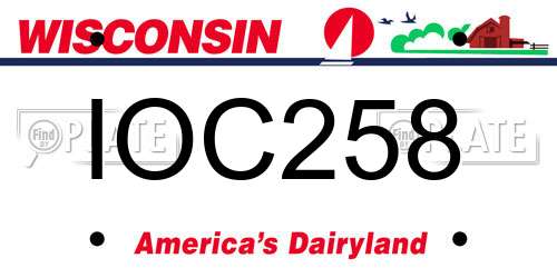 IOC258 Wisconsin License Plate
