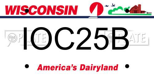 IOC25B Wisconsin License Plate