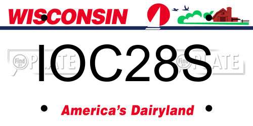 IOC28S Wisconsin License Plate