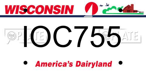IOC755 Wisconsin License Plate