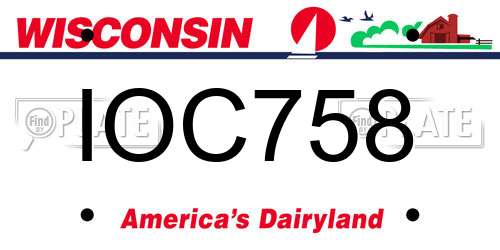 IOC758 Wisconsin License Plate