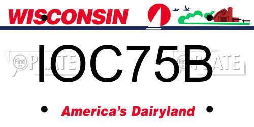 IOC75B Wisconsin License Plate