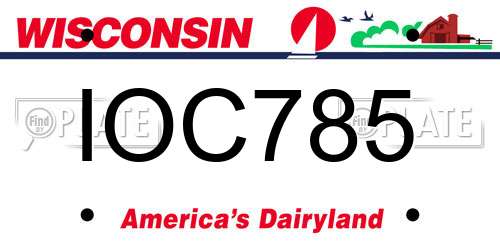 IOC785 Wisconsin License Plate