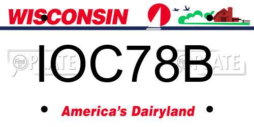 IOC78B Wisconsin License Plate