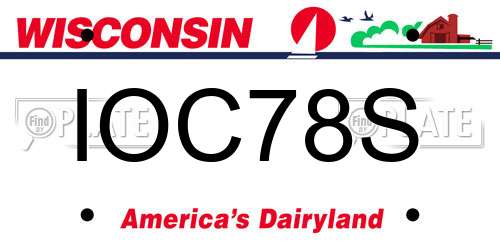IOC78S Wisconsin License Plate