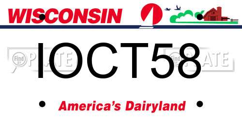 IOCT58 Wisconsin License Plate