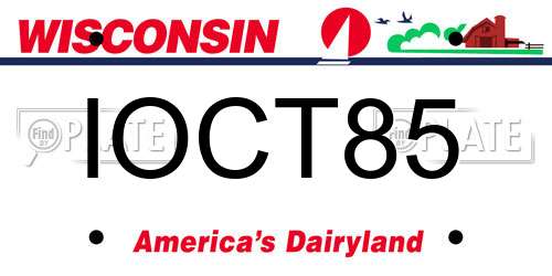 IOCT85 Wisconsin License Plate