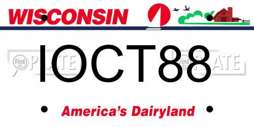 IOCT88 Wisconsin License Plate