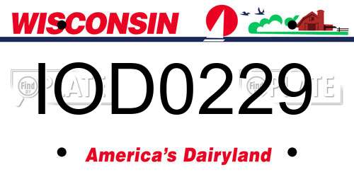 IOD0229 Wisconsin License Plate