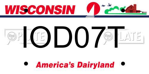 IOD07T Wisconsin License Plate
