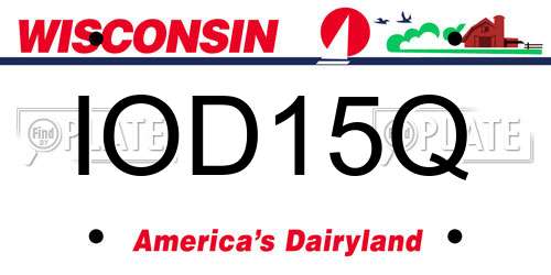 IOD15Q Wisconsin License Plate