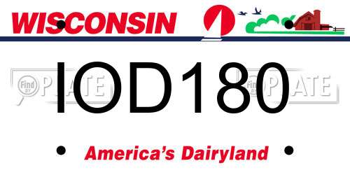 IOD180 Wisconsin License Plate
