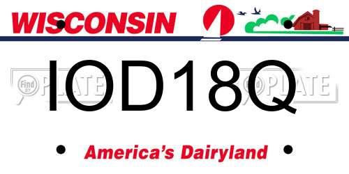 IOD18Q Wisconsin License Plate