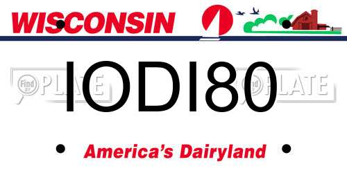 IODI80 Wisconsin License Plate