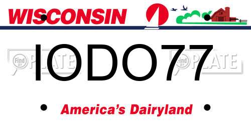 IODO77 Wisconsin License Plate