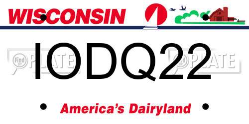 IODQ22 Wisconsin License Plate