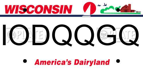 IODQQGQ Wisconsin License Plate