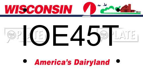 IOE45T Wisconsin License Plate