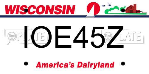 IOE45Z Wisconsin License Plate