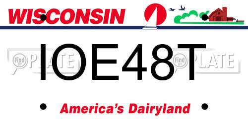 IOE48T Wisconsin License Plate