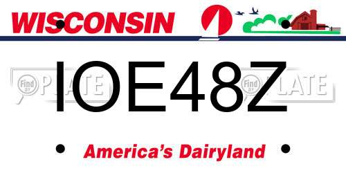 IOE48Z Wisconsin License Plate