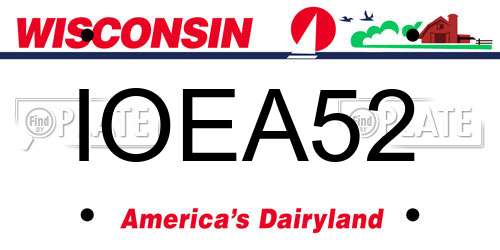 IOEA52 Wisconsin License Plate