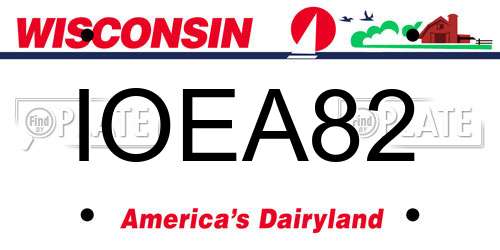 IOEA82 Wisconsin License Plate