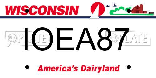 IOEA87 Wisconsin License Plate