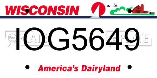 IOG5649 Wisconsin License Plate