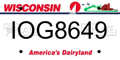IOG8649 Wisconsin License Plate