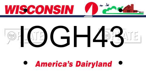 IOGH43 Wisconsin License Plate