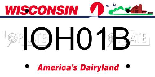 IOH01B Wisconsin License Plate