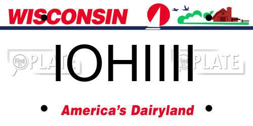IOHIIII Wisconsin License Plate