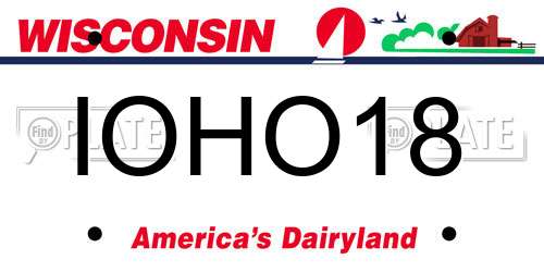 IOHO18 Wisconsin License Plate