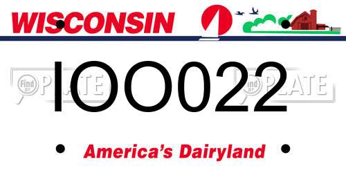 IOO022 Wisconsin License Plate