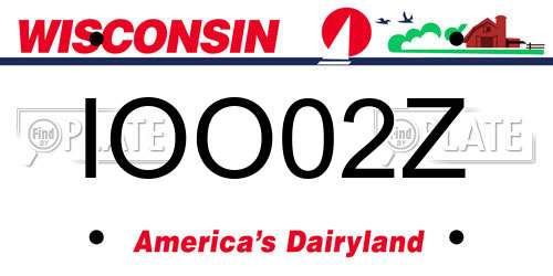 IOO02Z Wisconsin License Plate
