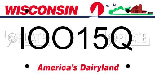 IOO15Q Wisconsin License Plate