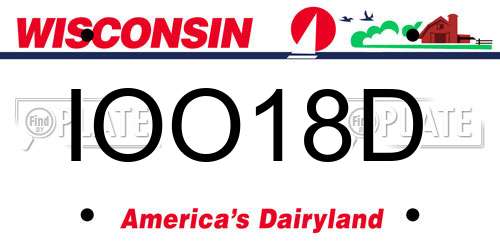IOO18D Wisconsin License Plate