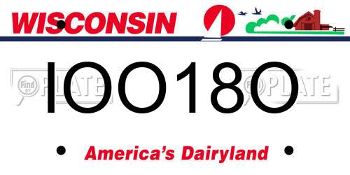 IOO18O Wisconsin License Plate