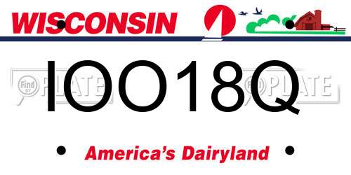 IOO18Q Wisconsin License Plate