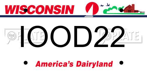 IOOD22 Wisconsin License Plate