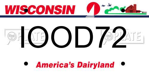 IOOD72 Wisconsin License Plate