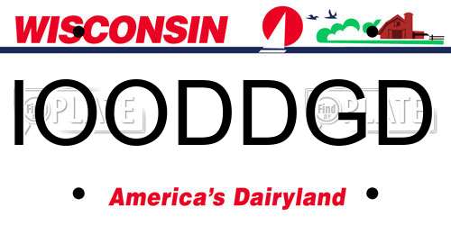 IOODDGD Wisconsin License Plate
