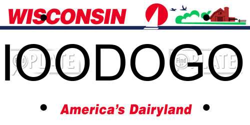IOODOGO Wisconsin License Plate