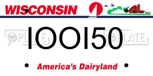 IOOI50 Wisconsin License Plate